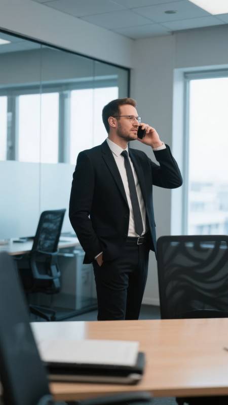 商务男士办公通话图片