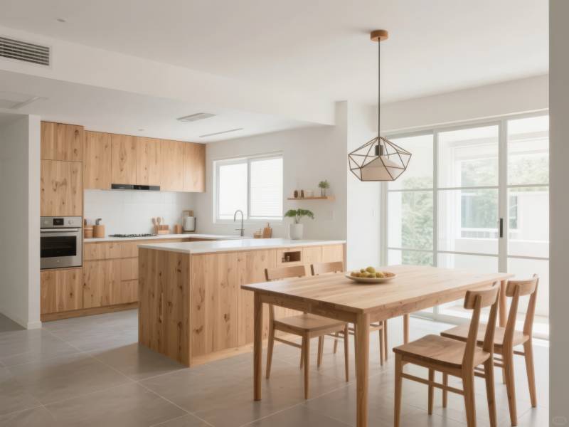 现代木质厨房餐厅图片