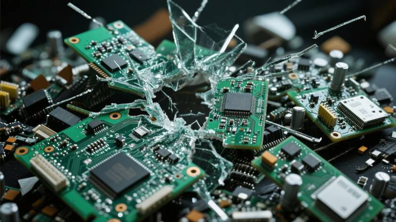 电路板破碎瞬间图片
