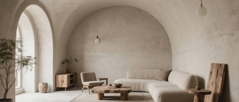 极简拱形客厅图片