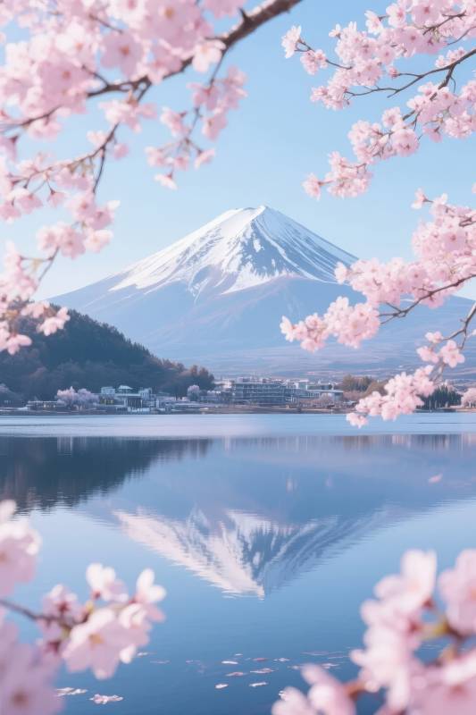 富士樱映湖图片