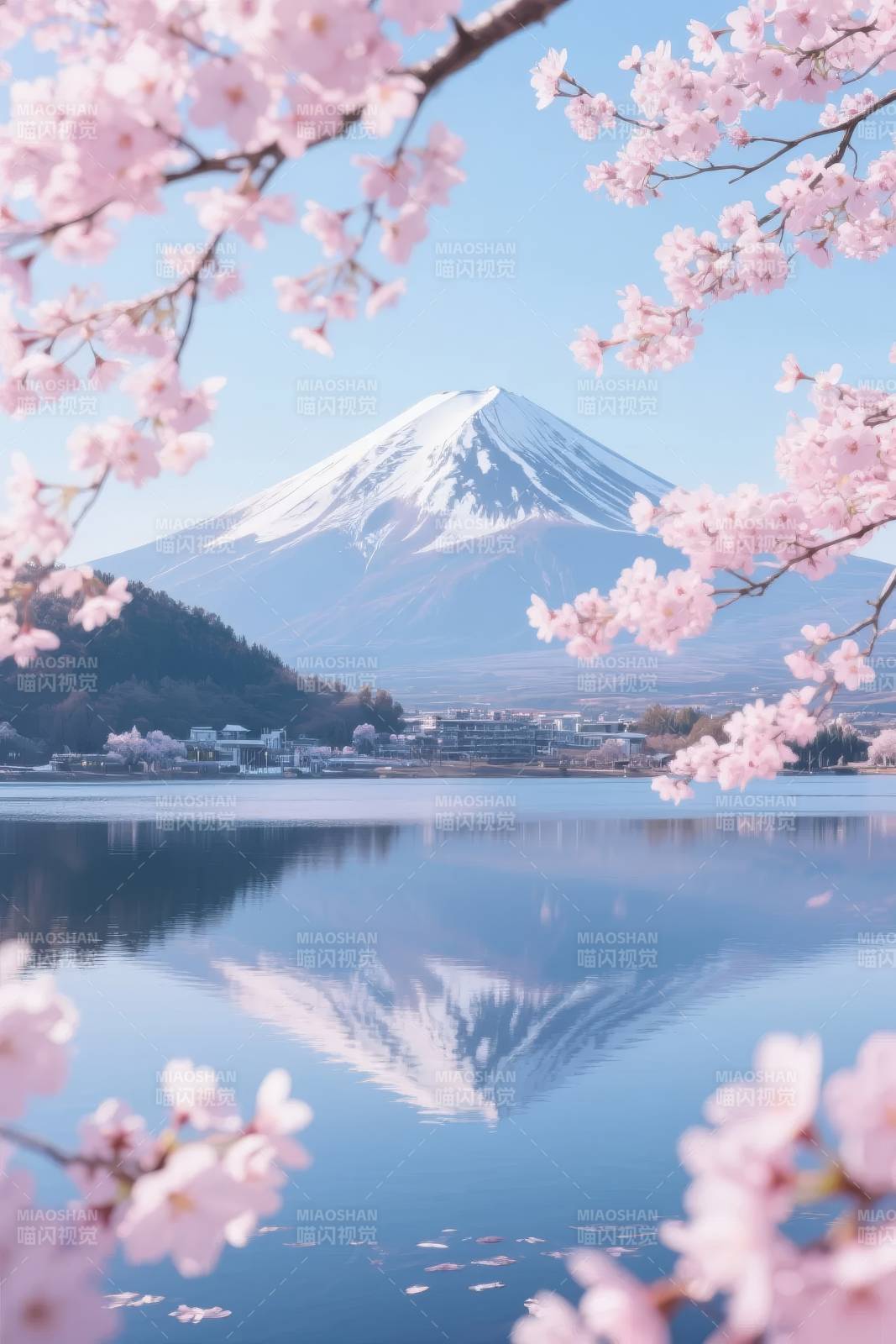 富士樱映湖图片