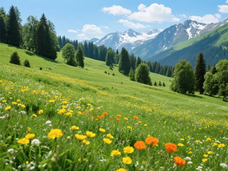高山花海风光图片