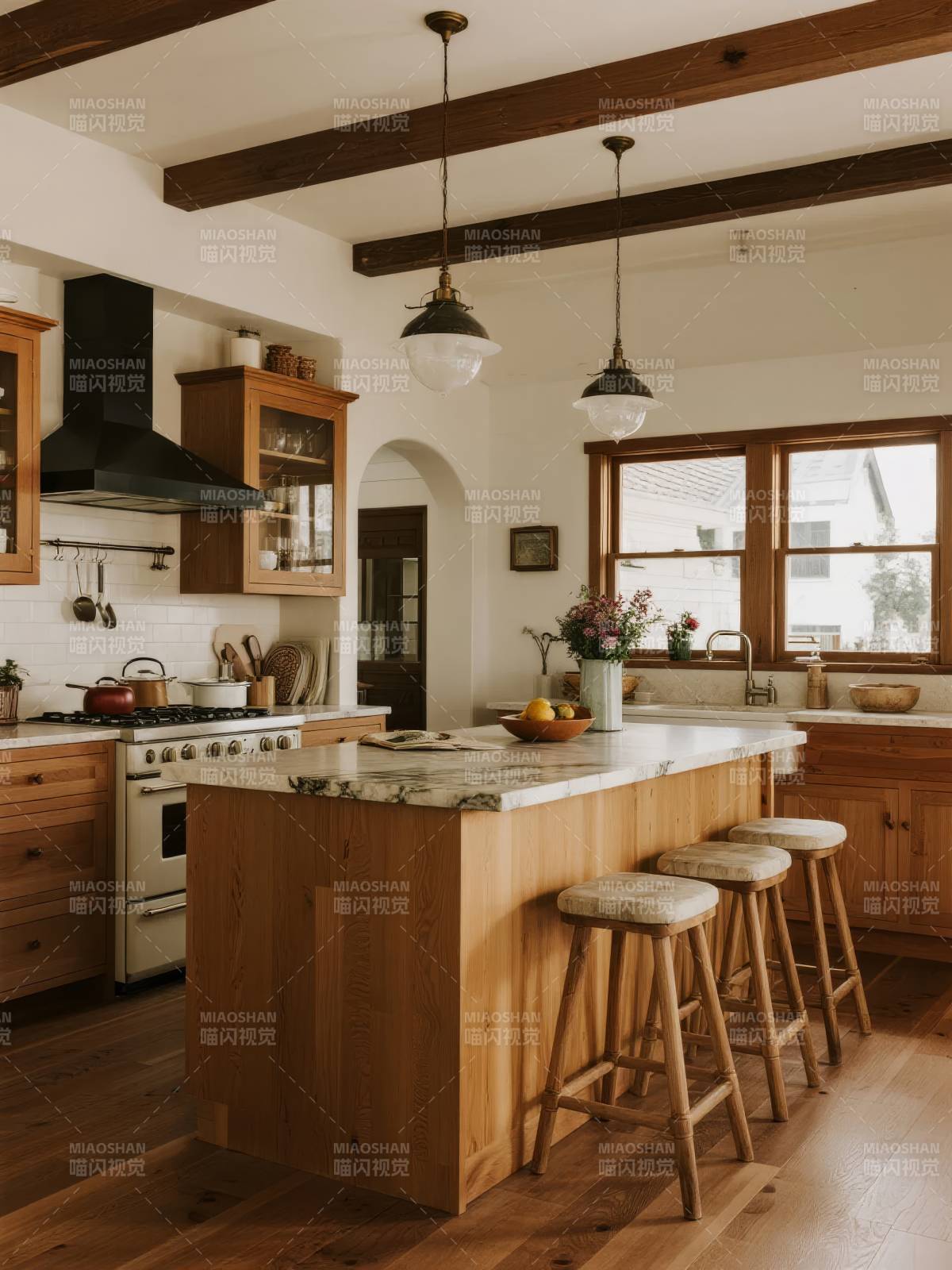 温馨木质厨房图片