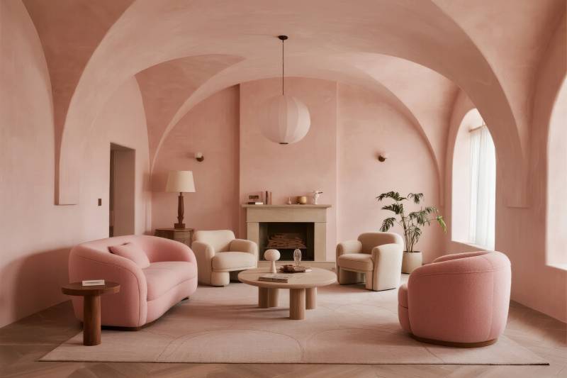粉红拱顶客厅图片