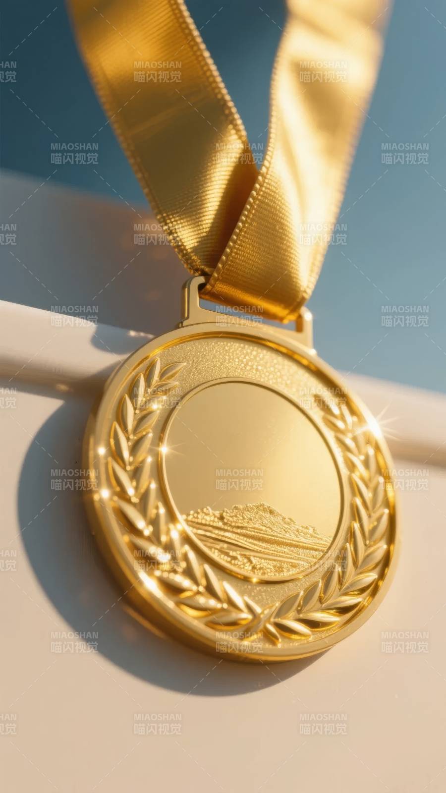 金色奖牌闪耀光芒图片