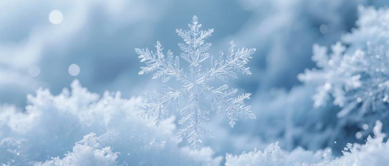 晶莹雪花飘落图片