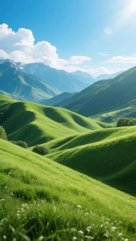 青山绿野 云卷云舒图片