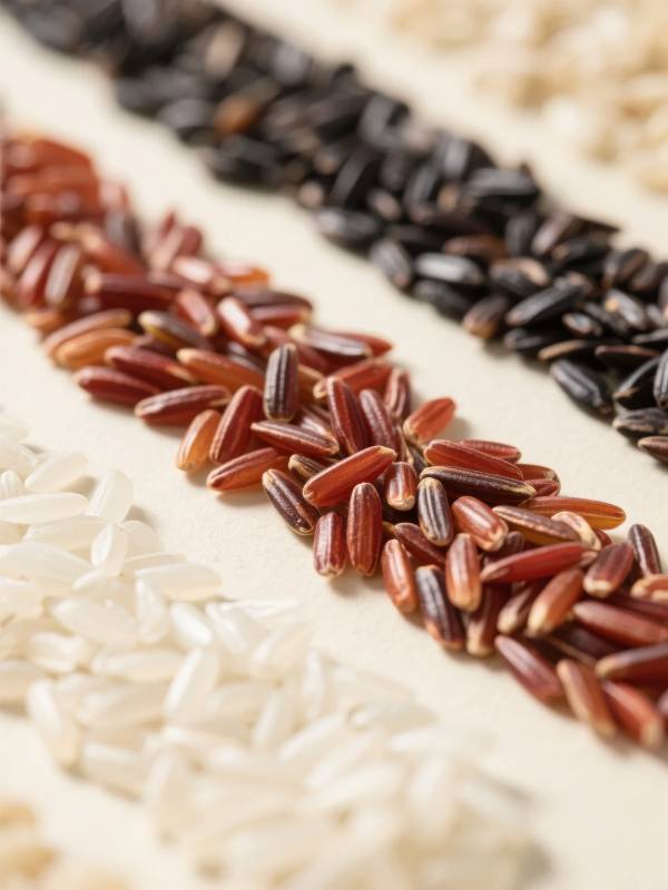 五彩稻米排列图图片