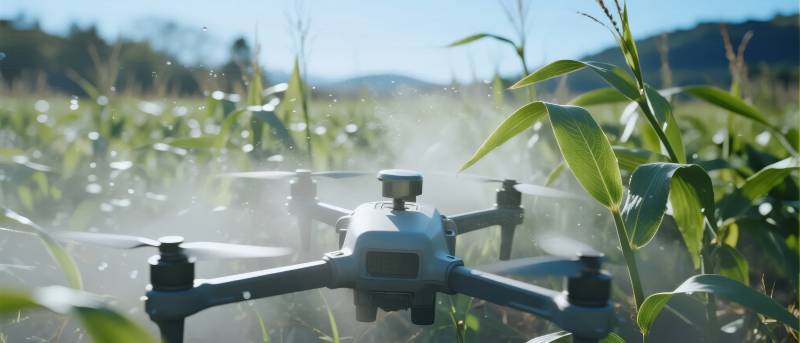 无人机喷洒农田图片