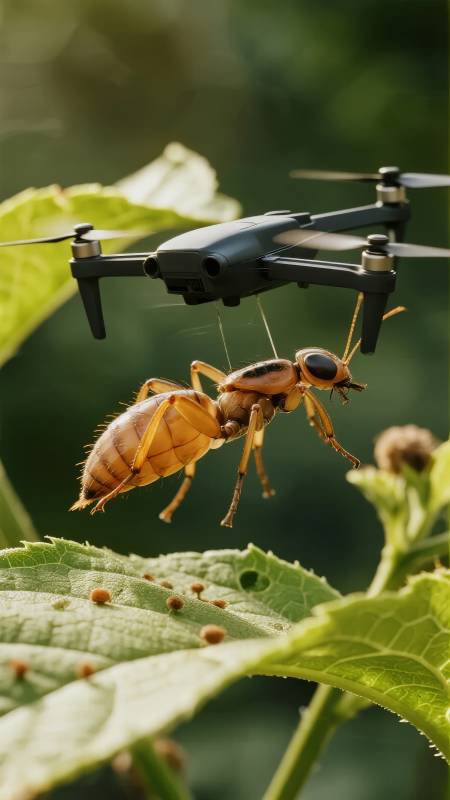 昆虫携无人机飞行图片