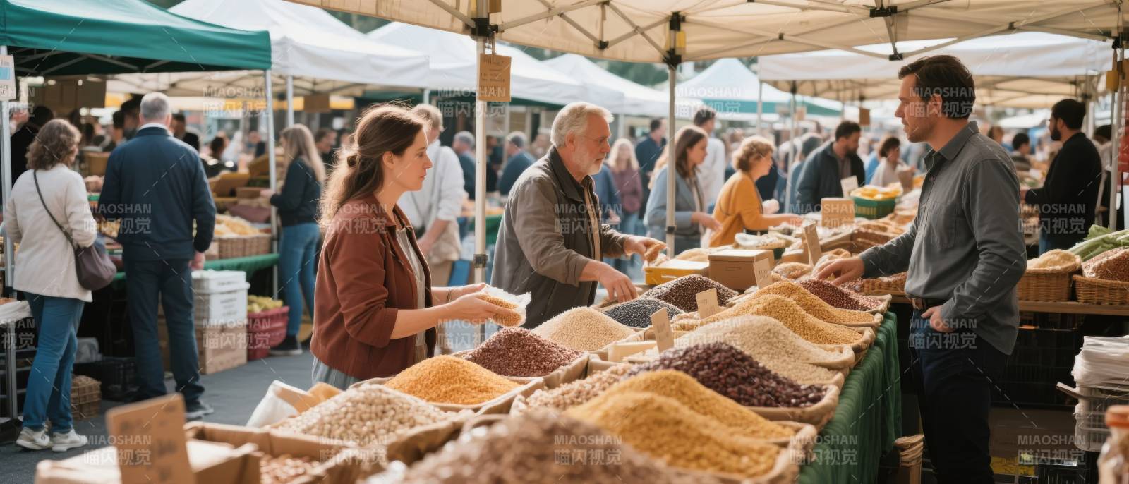 农贸市场热闹非凡图片