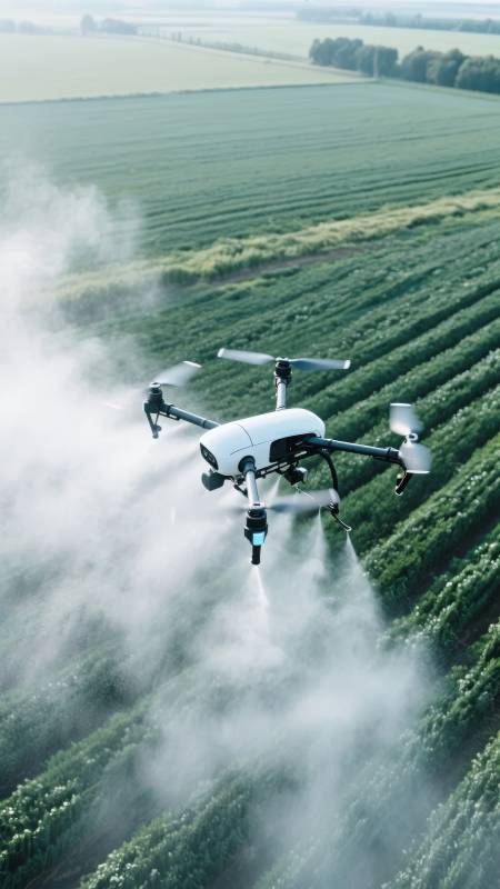 无人机喷洒农田图片