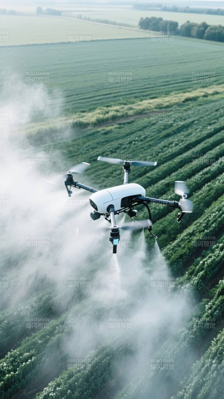 无人机喷洒农田图片