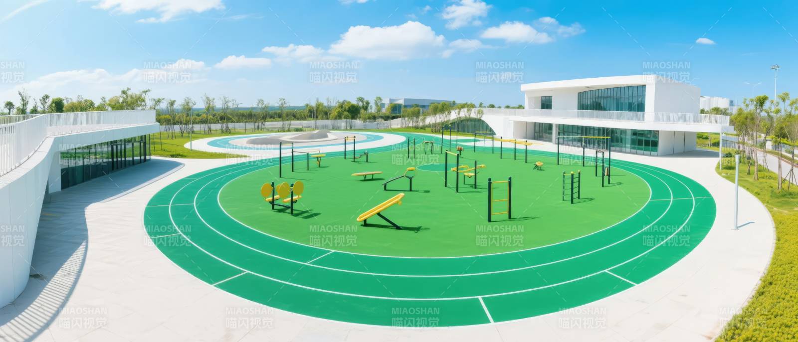 现代运动场全景图片