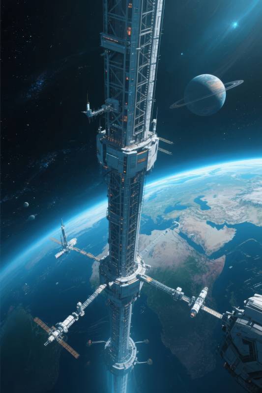 太空电梯瞰地球图片