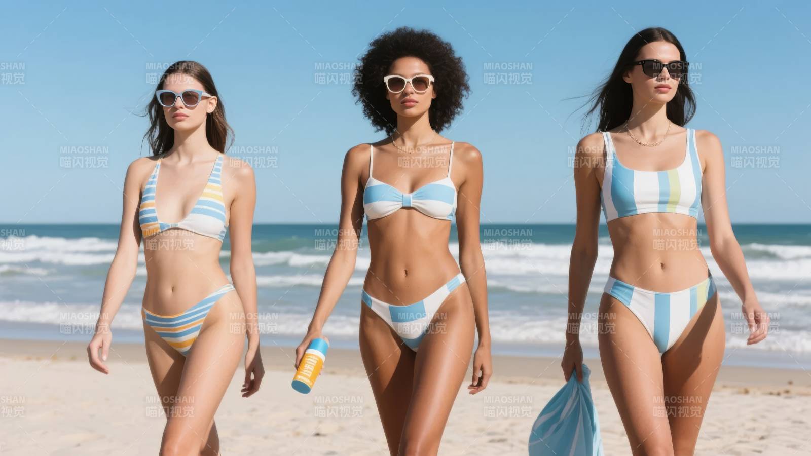 海滩比基尼美女图片