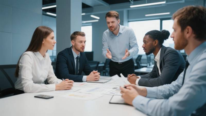 团队会议讨论中图片