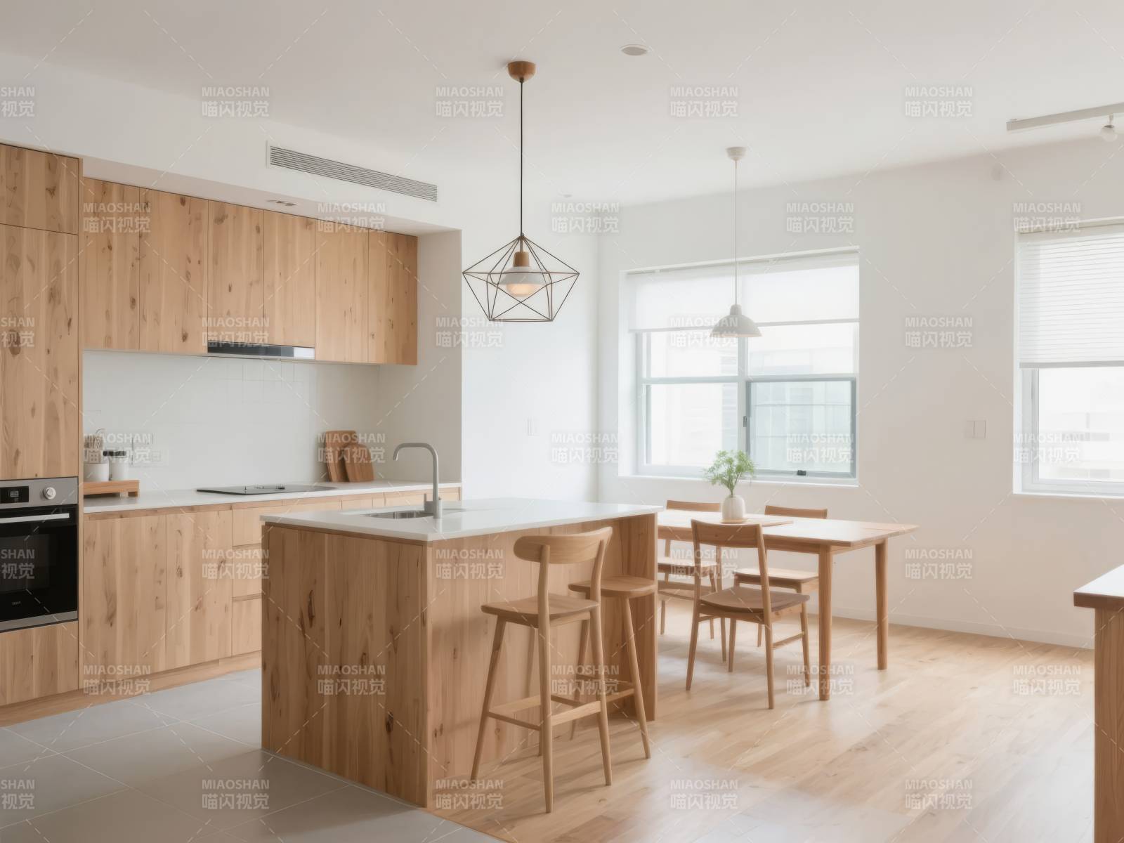 现代简约木质厨房图片