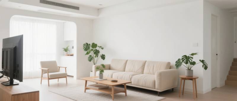 简约客厅绿植点缀图片