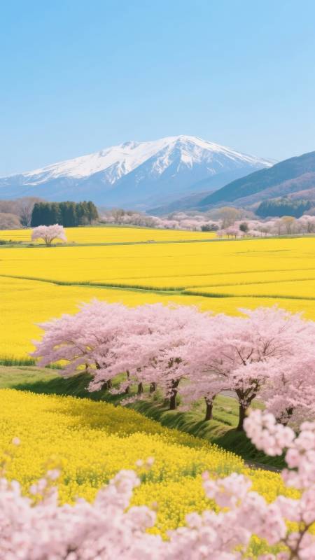 春日富士樱黄花图片