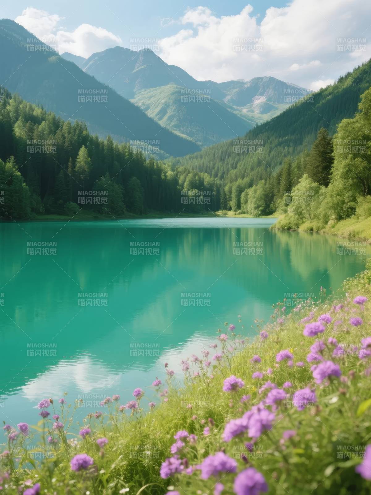 碧湖山影花自开图片