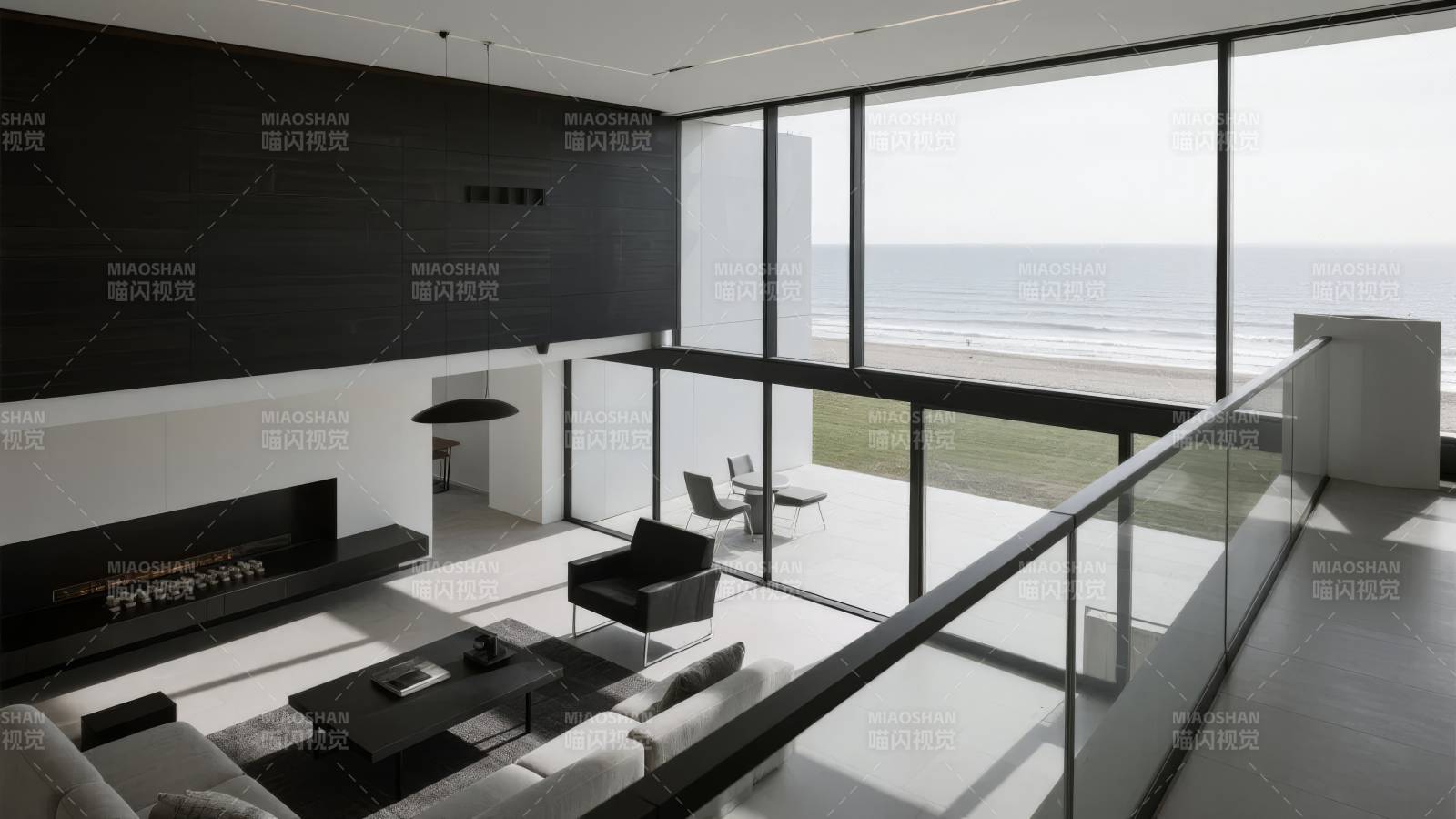 现代海景客厅图片