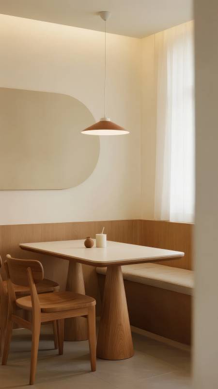 简约木质餐厅一角图片