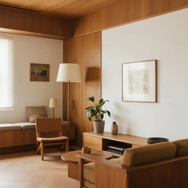 简约木质客厅图片