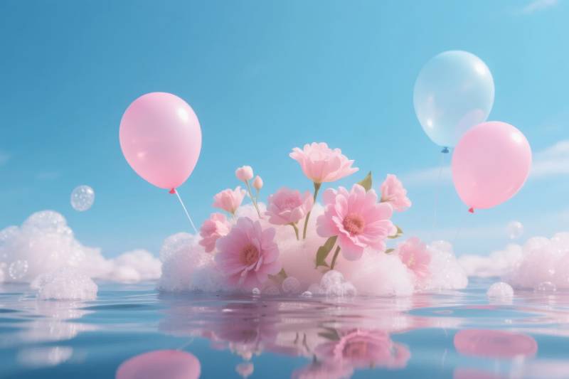 梦幻花海浮云图片