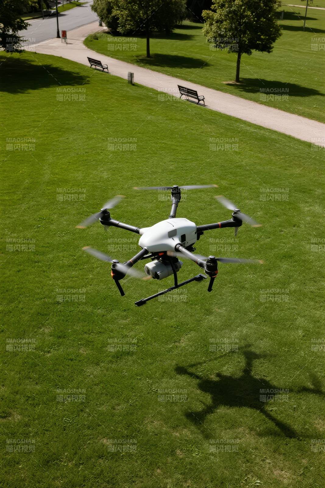无人机公园飞行图片