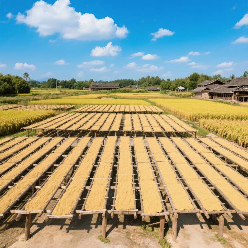 稻谷晒场风光图片