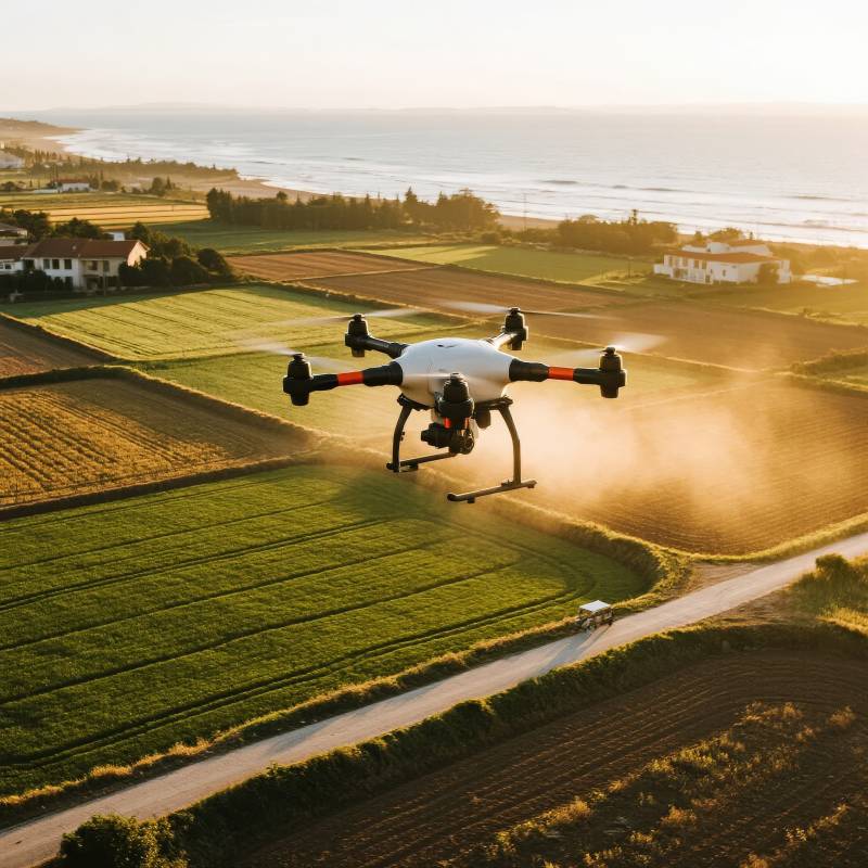 无人机农田喷洒图片