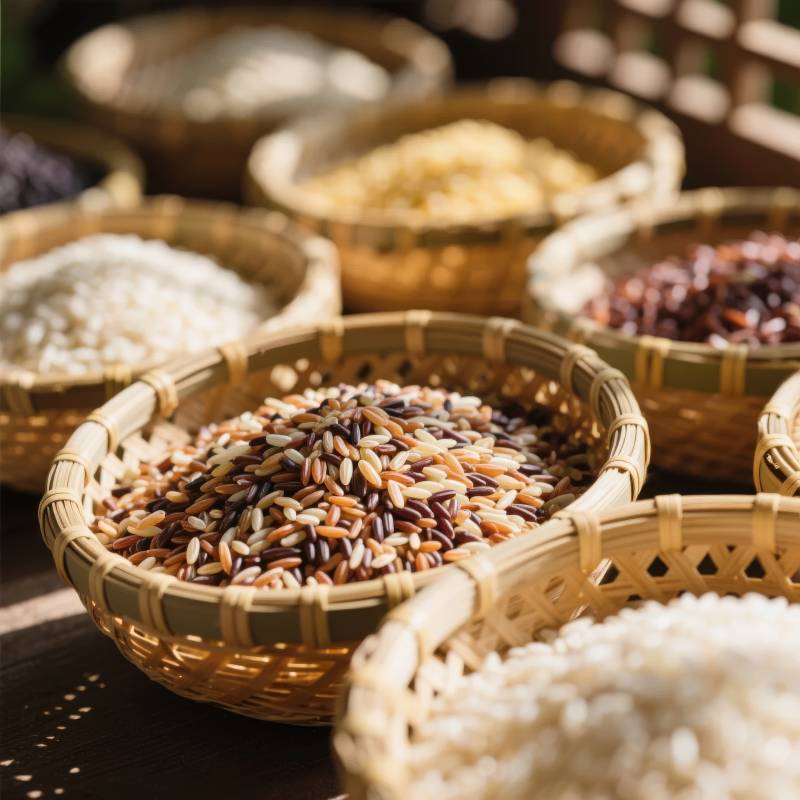 五谷杂粮篮中盛图片
