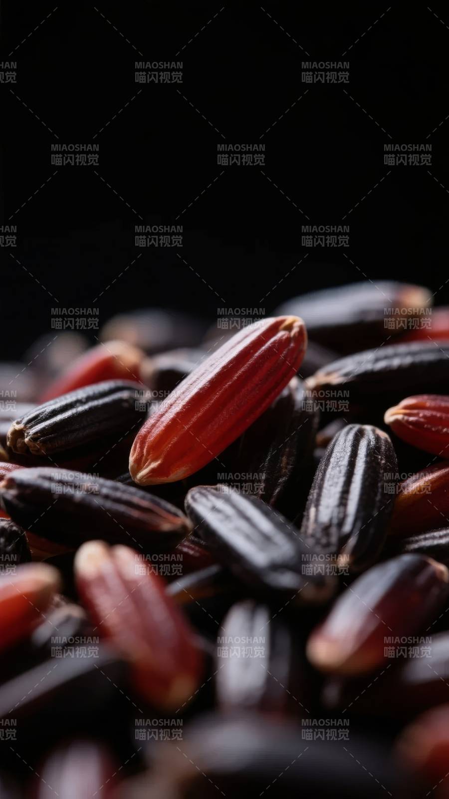 红黑米粒特写图片