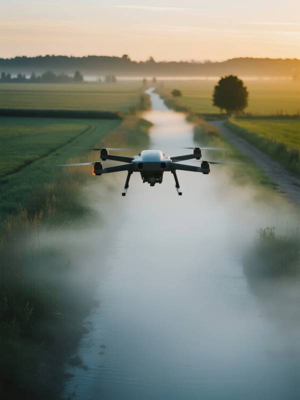 晨雾中的无人机图片