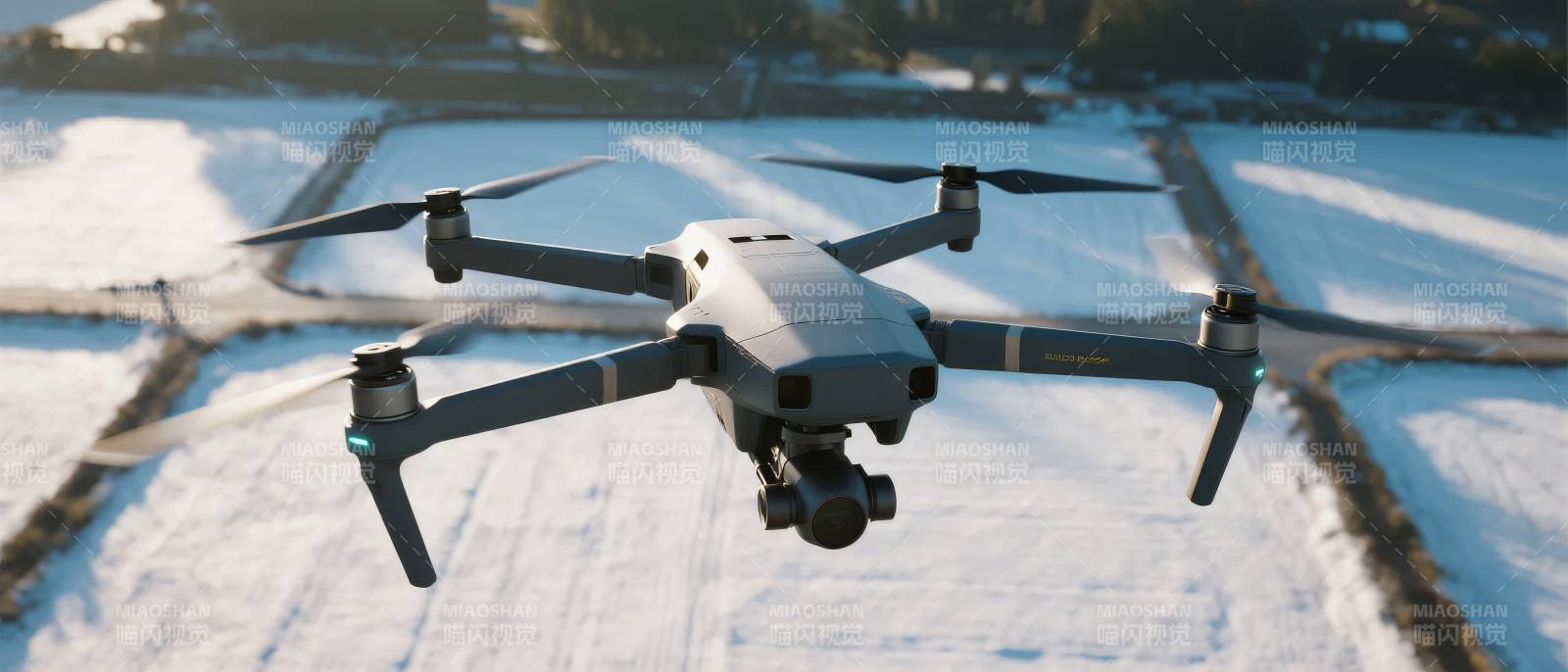 无人机雪地飞行图片