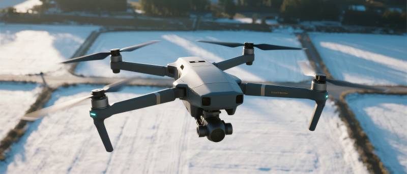 无人机雪地飞行图片