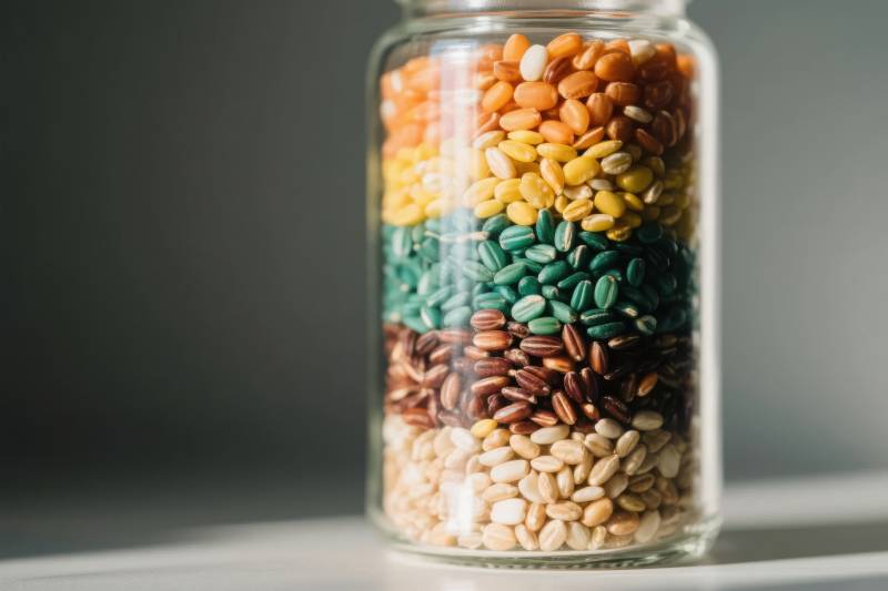 五彩谷物罐图片