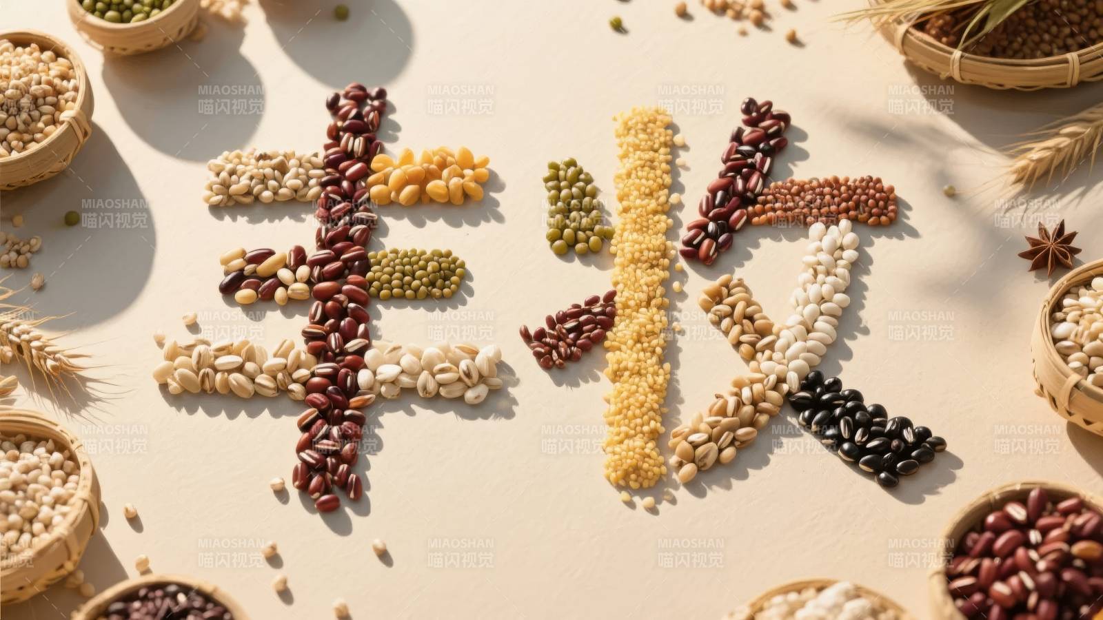 五谷杂粮艺术拼图图片