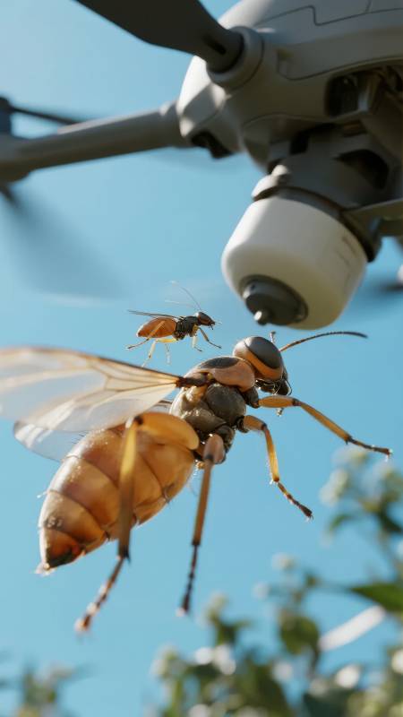 蜂与无人机共舞图片