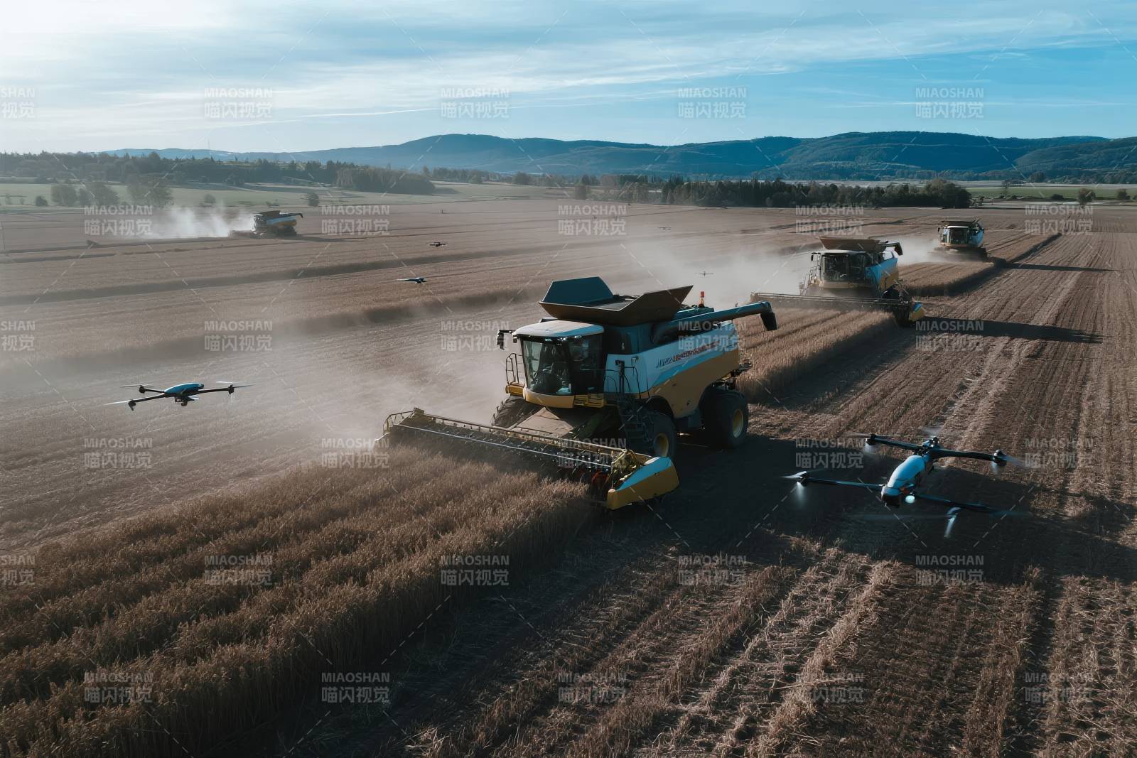 无人机助农收割图片