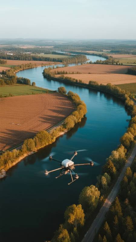 无人机巡河图片