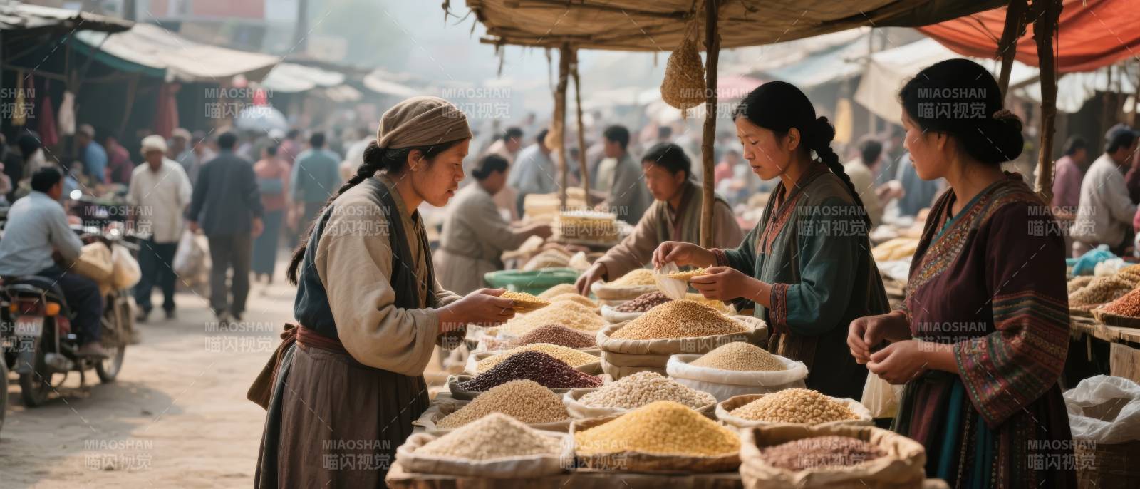市集交易繁忙图片