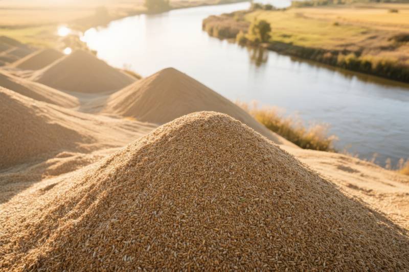 金穗堆畔河光图片