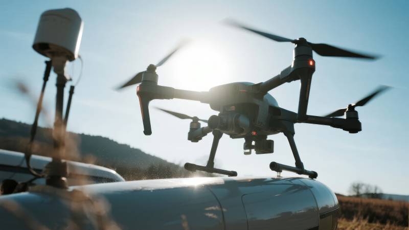 无人机飞行中图片