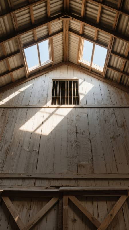 木屋天窗光影图片