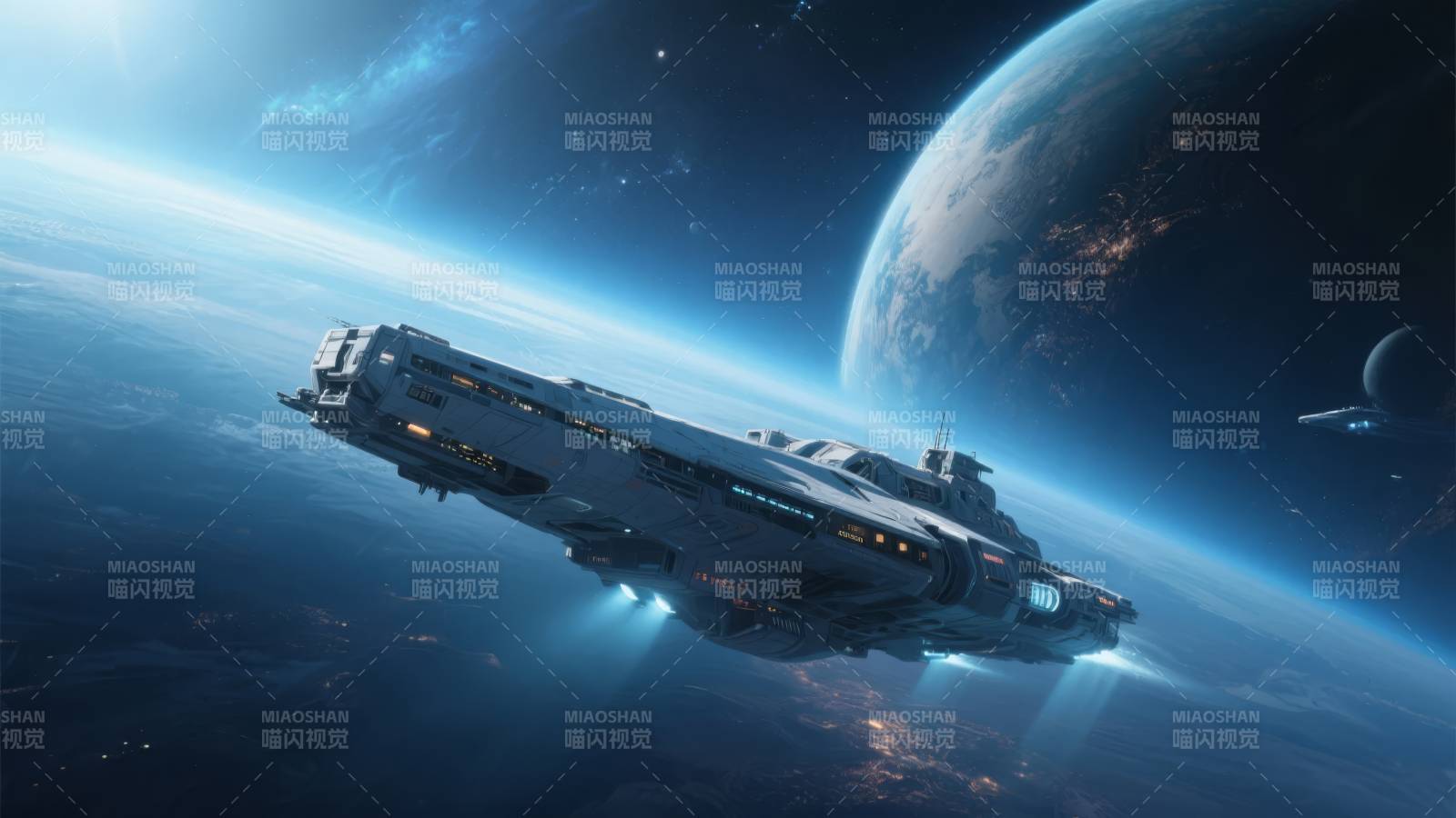 星际战舰掠过地球图片