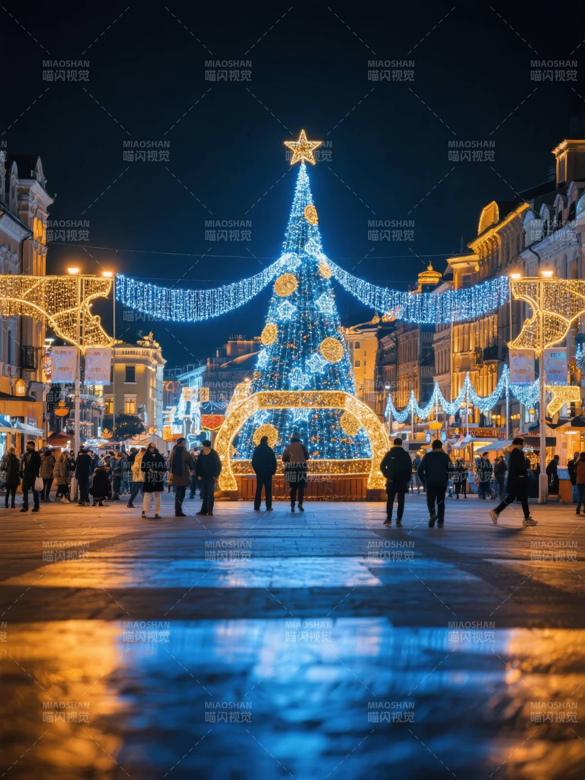 璀璨圣诞夜景图片