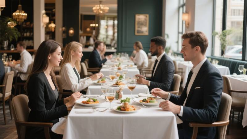 优雅餐厅共进晚餐图片